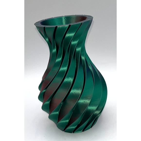 3D Printed Swirled Modern Flower Vase Multi Color Metallic Purple Pink Blue OOAK - Picture 5 of 16